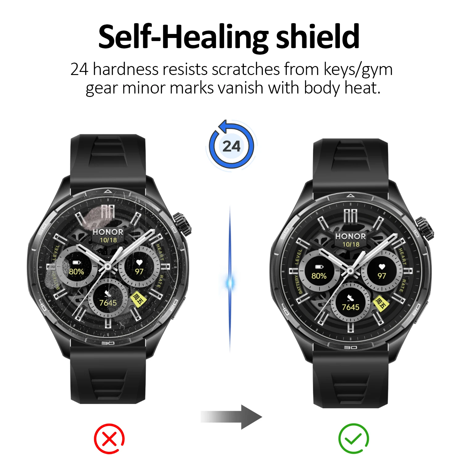 Ultra-HD Scratch Proof Protective Guard for Watch - 3D Curved Screen Soft PMMA Film & Hydrogel Full Coverage
