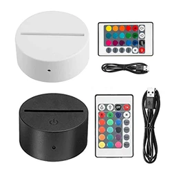 2Pcs Night LED Lamp Base Small Night Lamp Base Remote Control Colorful Small Night Lamp USB Lamp Base Acrylic Table Lamp