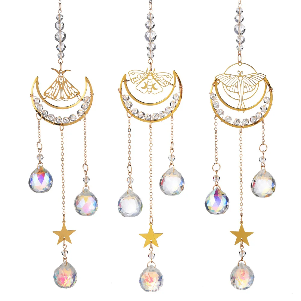 Crystals Suncatcher Butterfly Sun Catchers Colorful Crystal Chandelier Pendant Wall Hanging Tree Window Prism Orname