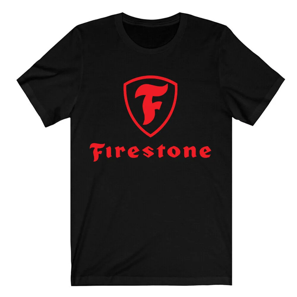 T-Shirt Nera Da Uomo Con Logo Firestone Tyres Taglia S-3Xl