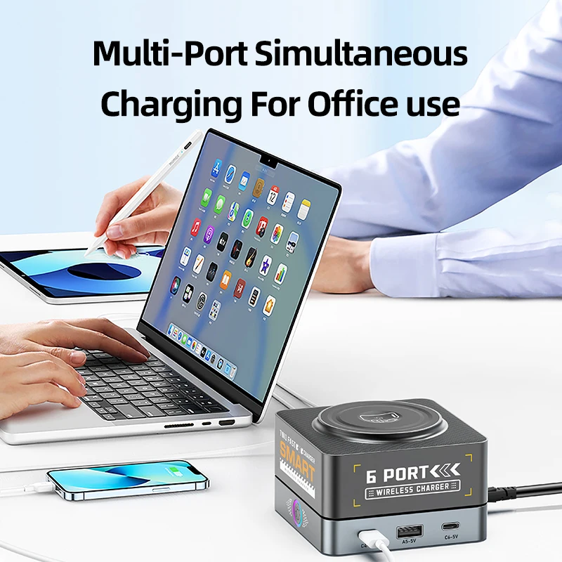 7in1 Desktop Multi-Port Charger 15W Wireless