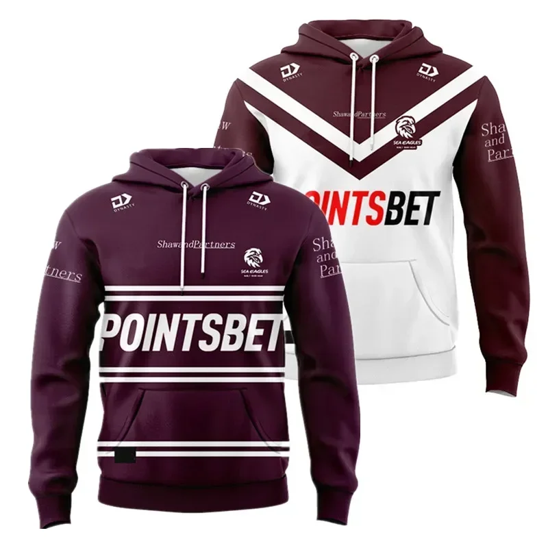Customization Manly Sea Eagles Hoodie Hat Home Away Rugby Jersey Mens Size S-5XL Print Name Number
