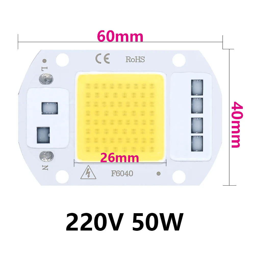 LED Bulb COB Chip 50W 30W 20W 10W Beads 220-240V No need driver For Outdoor Indoor FloodLight Backlight Led module CoolWhite