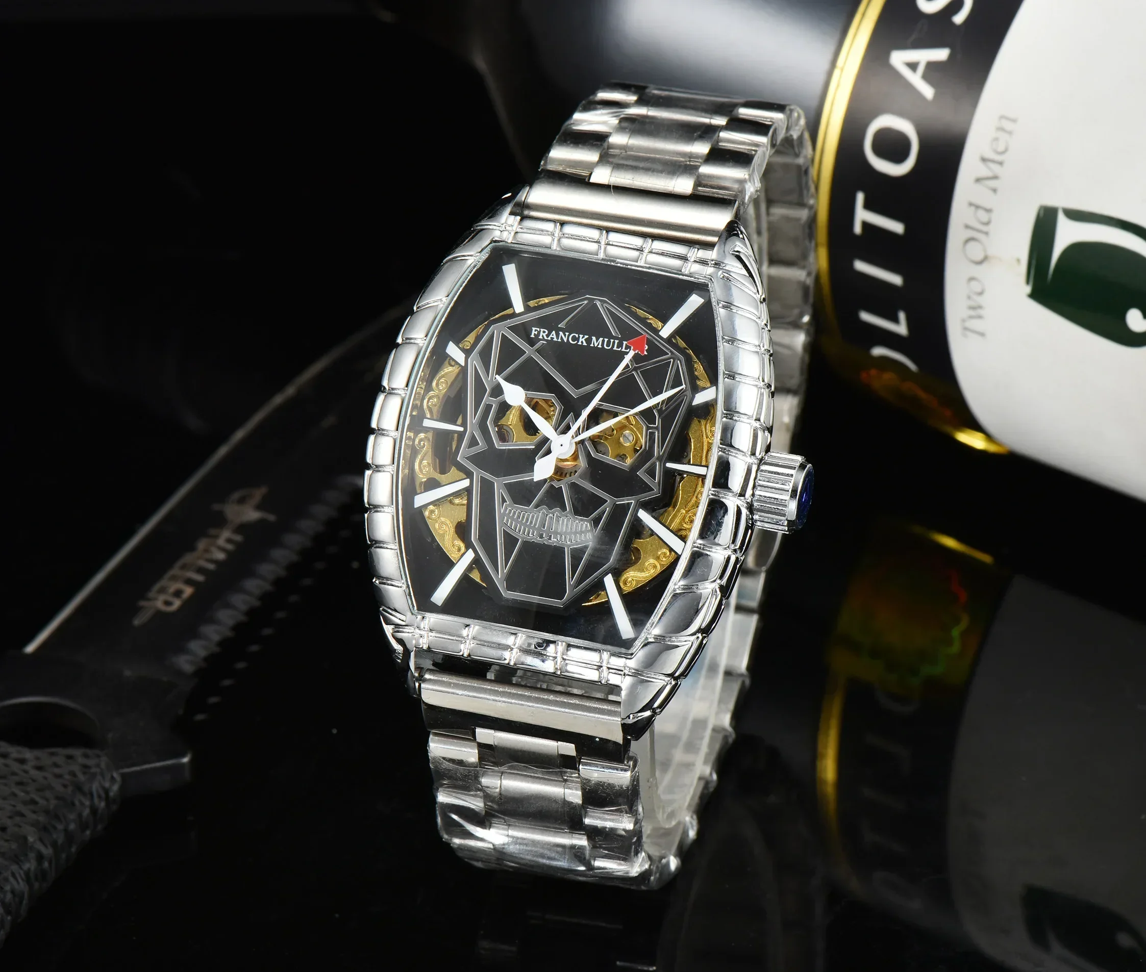 

Luxury Automatic Mechanical Watches for Men WristWatch Tourbillon Skeleton Wrist Clock Male Tonneau Man Wristwatch