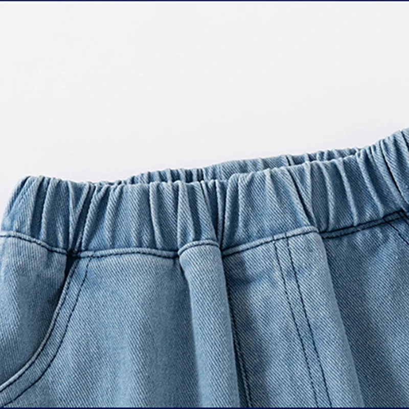 Boys Shorts Summer Boys Fashion Casual Jean Shorts Middle Waist Children's Cropped Pants 2-7Years Kids Cowboy Letters Short Pants