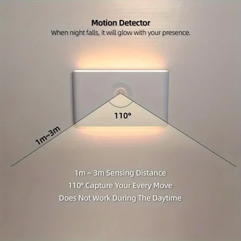 1/2 Piece Night Light with Motion Sensor, LED Night Light Rechargeable, 3 Modes,  Suitable for Room, Corridor, Kitchen, Bedroom 2