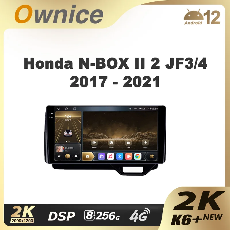 Ownice K6 + 2K Per Honda N-Box Ii 2 Jf3/4 2017 - 2021 Driver Destro Autoradio Lettore Video Navigazione Gps Android 12 No 2Din