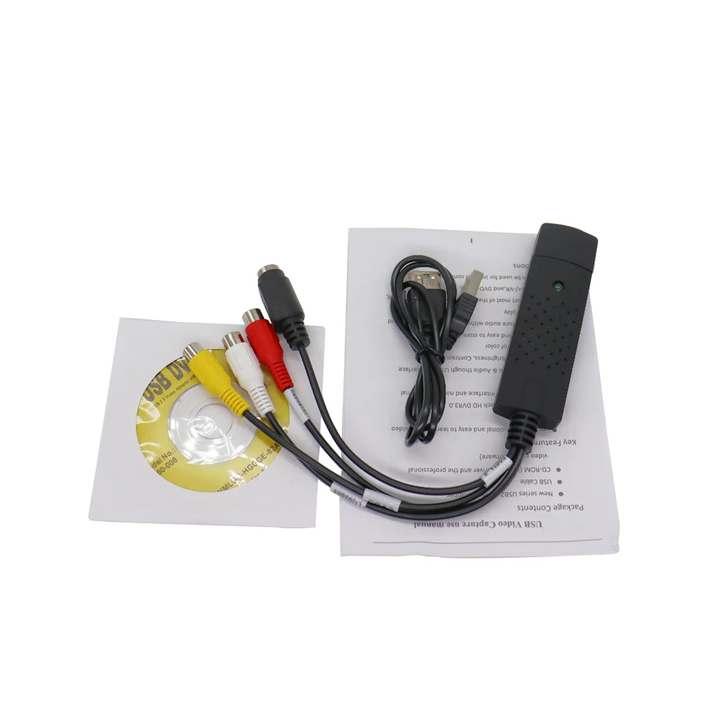 Video Capture Adapter USB2.0 Audio Video Capture Card Adapter TV Tuner Video Capture Converter Adapter Win7/8/XP/Vista USB Cable