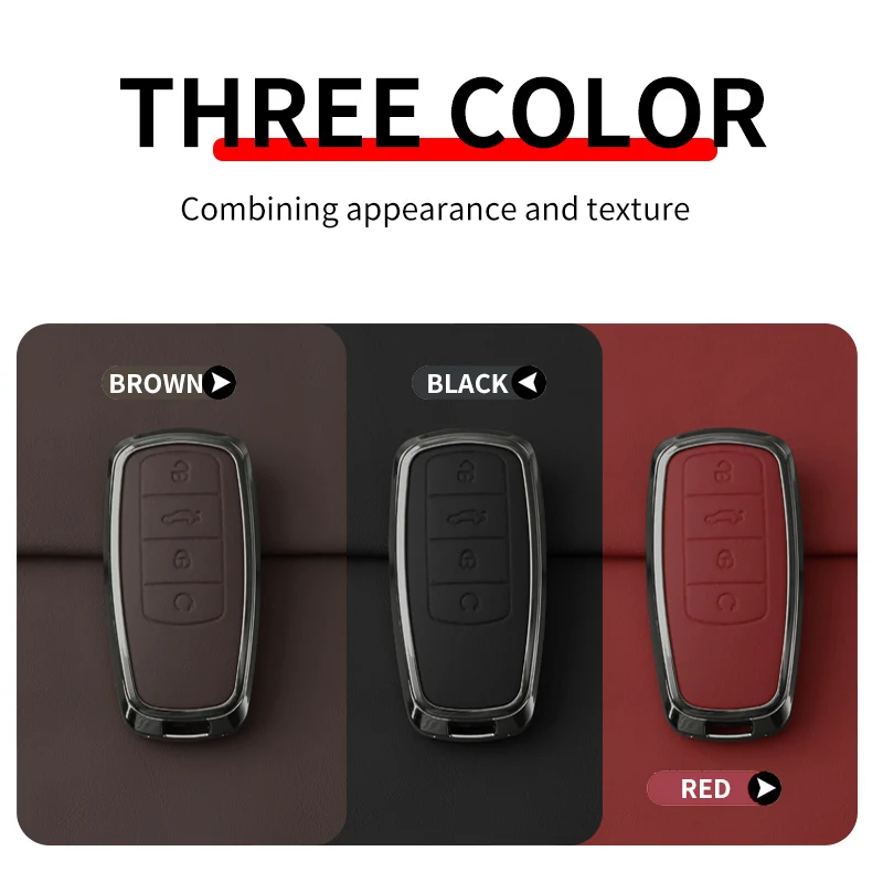 Metal Leather Car Key Case Cover For Chery Tiggo 8 Pro Tiggo 8plus New 5 plus 7pro Chery 7 Pro Max Omoda 5 C5 Modod Shell key case key case cover car key shell