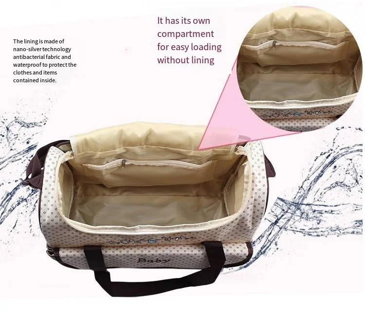 Fashionable Mommy Bag Fashion Mommy Bag Large Capacity One Shoulder Mommy Bag Multi functional Diagonal Diaper Bag Baby products 5