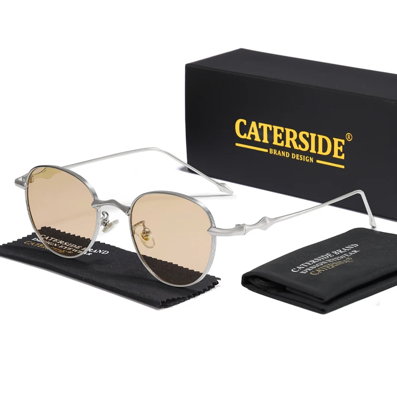 CATERSIDE Neue Mode Damen Runde Sonnenbrille Retro Metall Material Sonnenbrillen Herren Party Outdoor Reisebrille UV400