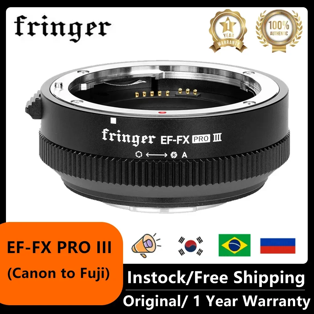 

Fringer EF-FX PRO III Auto Focus Mount Adapter Built-in Electronic Aperture Compatible with Canon EF Lens to Fujifilm X-Cameras