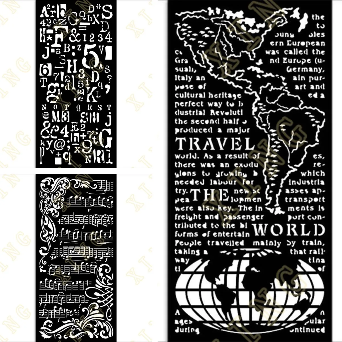 

Layering Stencils Painting Diy Scrapbook Coloring Embossing Paper Card Album Craft Decorative New Template Letter Number Music