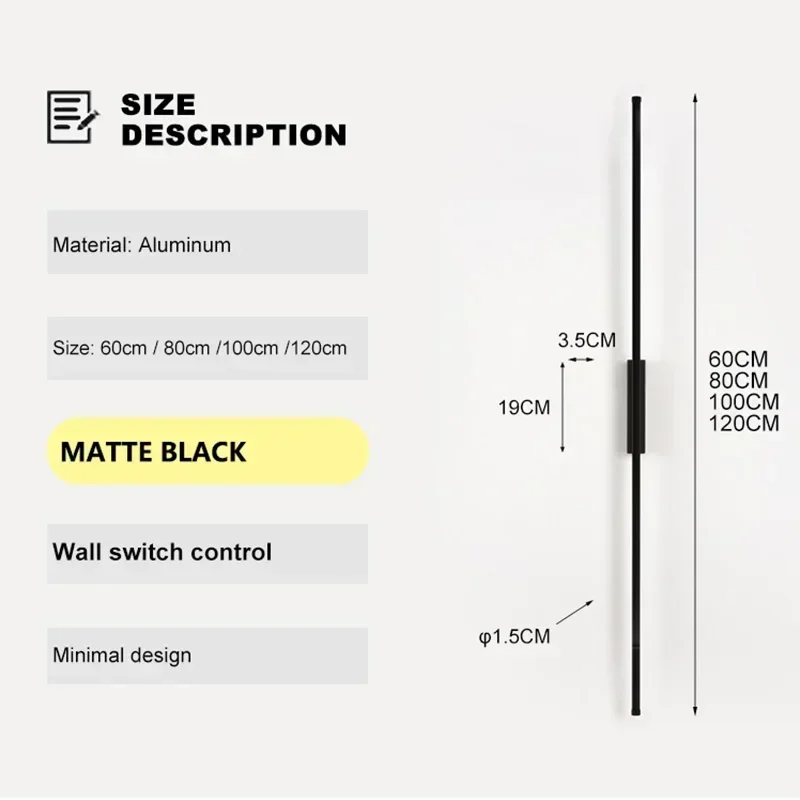 Modern LED Wall Lamp Bedroom Decoration Indoor Fixture Living Minimalist Lines Black Light Sconces Stair Hallway Wall Lights led light,led wall lamp,wall light