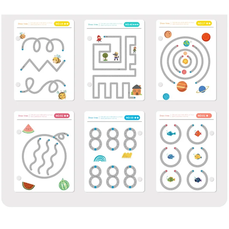 Tracing Books Erasable Montessori Pen Control Training Card for Kids Magical Basic Practice Copybook 4