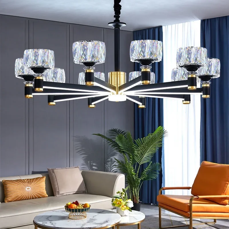 

Postmodern living room crystal chandelier simple Nordic chandelier arm luminous atmosphere hall light luxury restaurant bedroom