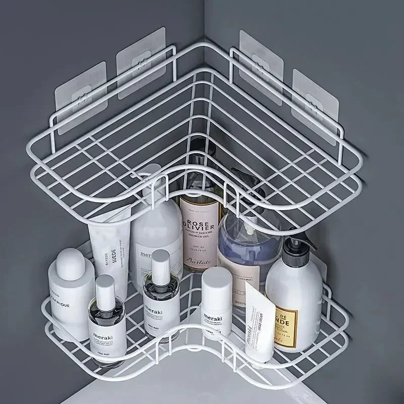 1PCS Non Perforated Bathroom, Bathroom, Triangle Shelf, Wall Mounted Toilet, Bathroom, Washbasin, Storage of Wall Supplies 5