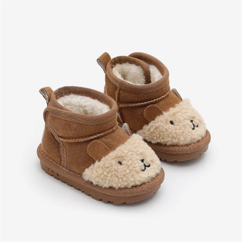 New Baby Snow Boots Cartoon Animal Warm Plush Cute Kids Shoes Soft Sole Fashion Toddler Girls Boys Boots