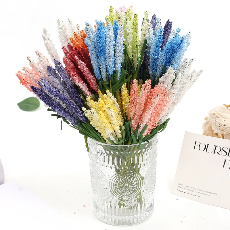 Lavender Artificial Flowers Bouquet PE Foam Fake Flowers For Vase Home Room Decor DIY Wreath Wedding Decorations 10PCs/lot artificial plants artificial flowers artificial flower bouquet artificial flower