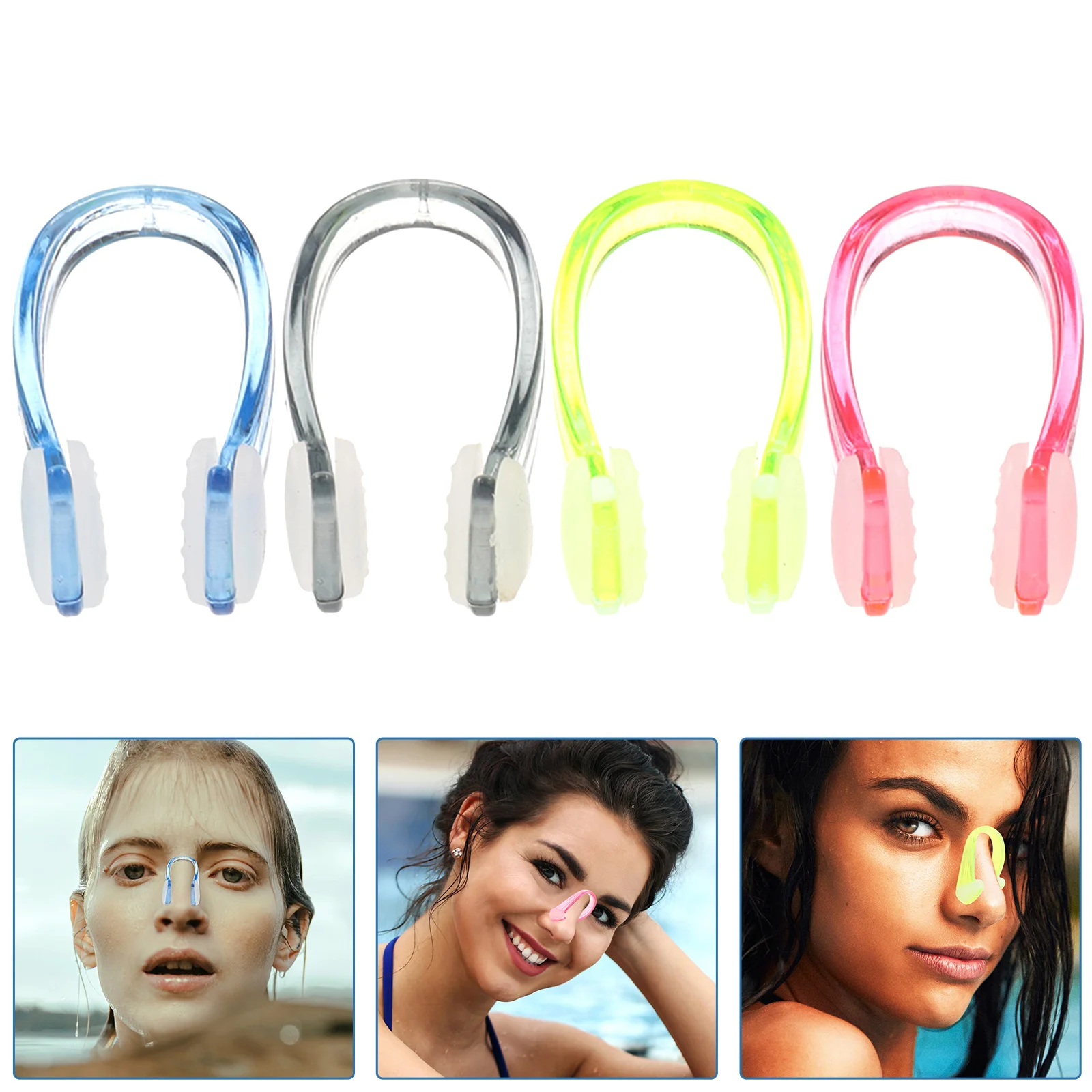 

4 Pcs Swimming Nose Clip Anti-skid Diving Clips Silicone Plug Adult Plugs Child