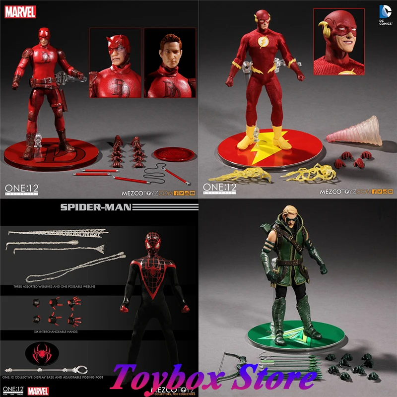 

1/12 Daredevil Green Arrow The Flash DC Super Hero мини подвижная экшн-фигурка Человек-паук 16 см полный комплект модель солдата