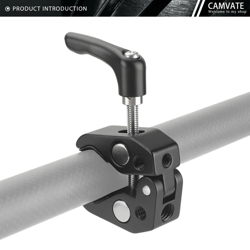 Universal Super Crab Clamp With Strengthened Screw Knob & 1/4"-20 Mounting Point