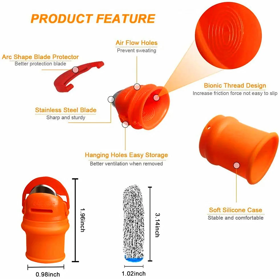 Garden Tool Gardening Silicone Thumb Knife Harvesting Separator Finger Protector for Plant Vegetable Fruit Grape Picking Trim