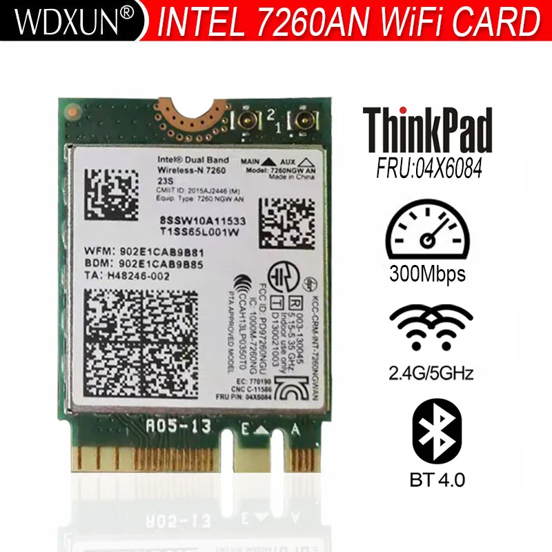 Carte WiFi Intel 7260NGW Pour Lenovo Thinkpad W540, W541 - Réf. 04X6084 - Occasion Fonctionnelle