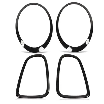 4pcs Gloss Black Headlight & Taillight Surround Cover Trims For Mini R56 R57 R58 R59 Cooper S & JCW 2007-2015 1