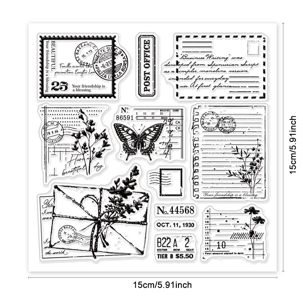 Post Office stamp Clear Stamp for Scrapbooking Transparent Silicone Rubber DIY Photo Album Decor