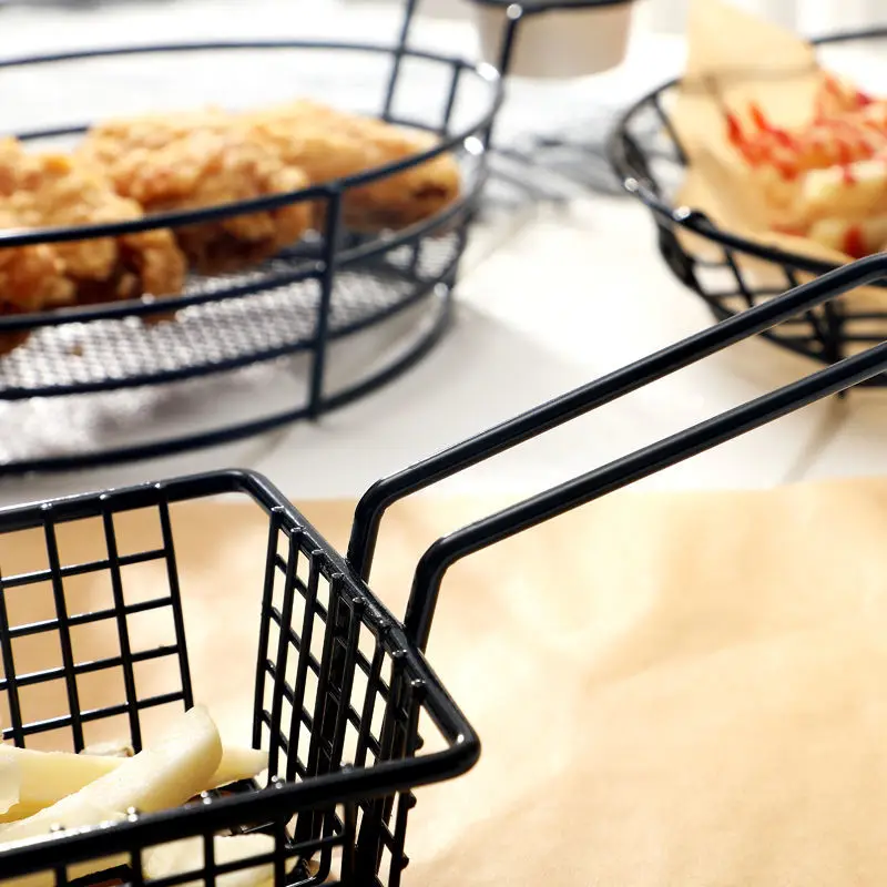 Creative Stainless Steel Fried Food Dish Fried Chicken Wings Plate Bar and Restaurant Snack Basket