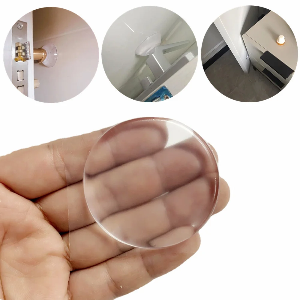 Door Handle Bumper Protective Plug 6/1pcs Transparent Silicone Wall Protector Non-slip Round Door Stopper Muffler Self-adhesive silicone door stopper door stopper bumpers door stopper