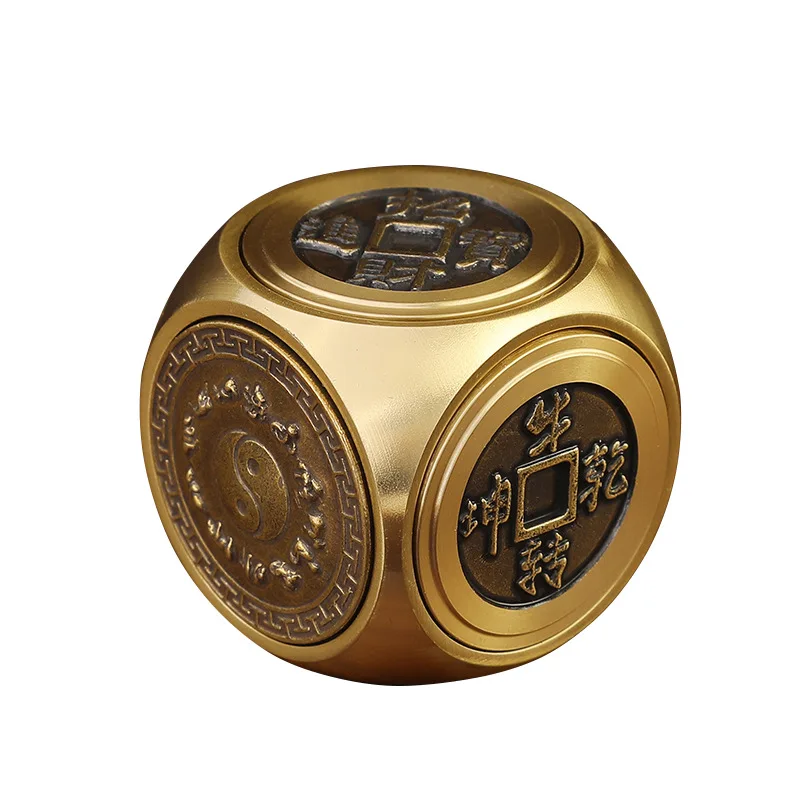 Copper Stress Relief Cube Six-faced Four Beasts Fidget Spinner EDC Decompression Cube Adult Antistress Fidget Toys