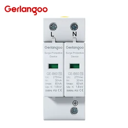 Dual AC 275V/385V 20KA - 40KA Lightning Surge Protector with PE House Safety Electricity Guard - 30 - 60KA