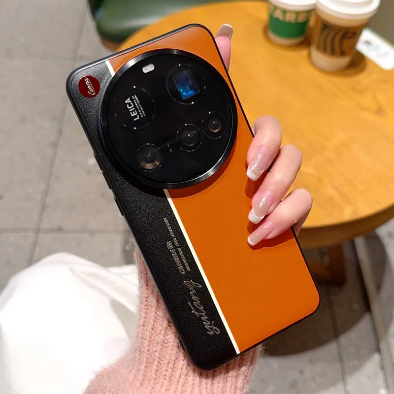 Luxury Leather Texture Fluorescence Color Block Shockproof Bumper Case - Hard Back Cover