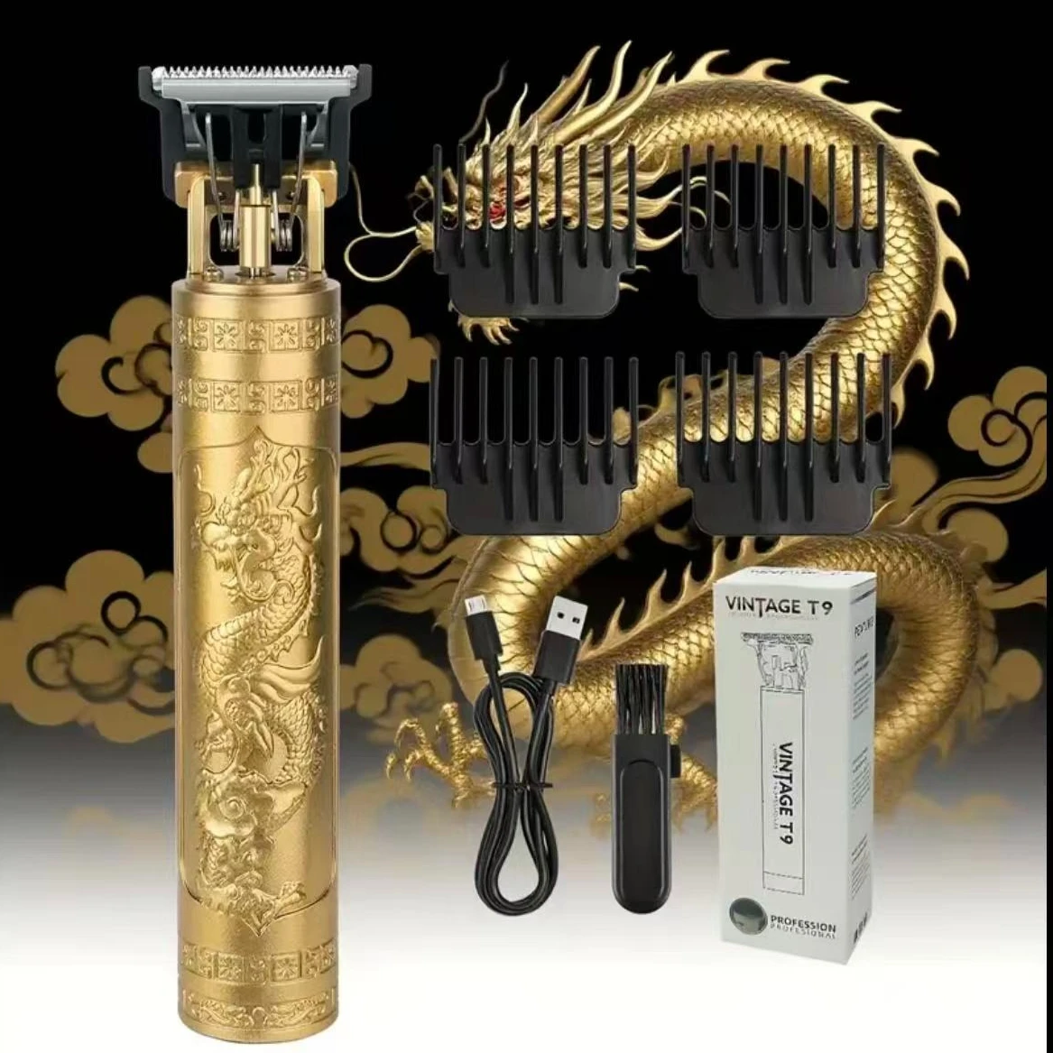 빈티지 무선 헤어 커팅 머신 휴대용 전기 헤어 클리퍼 트리머 USB 고속 충전..