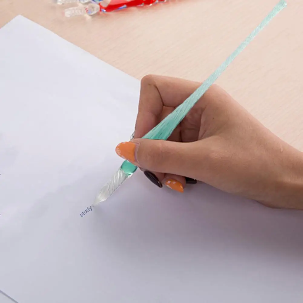 Calligraphy Pen Set Glass Dip Pen Set for Comics Painting Beautiful Color Effects Ink with for Drawing Calligraphy