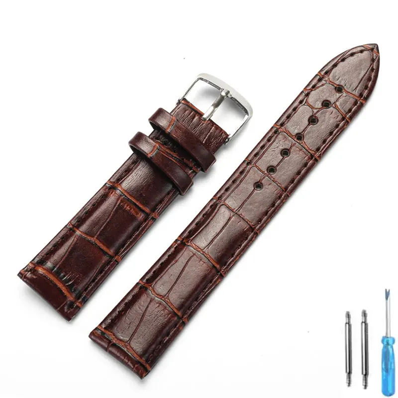 Genuine Leather Universal Watchband - Elegant Replacement Strap