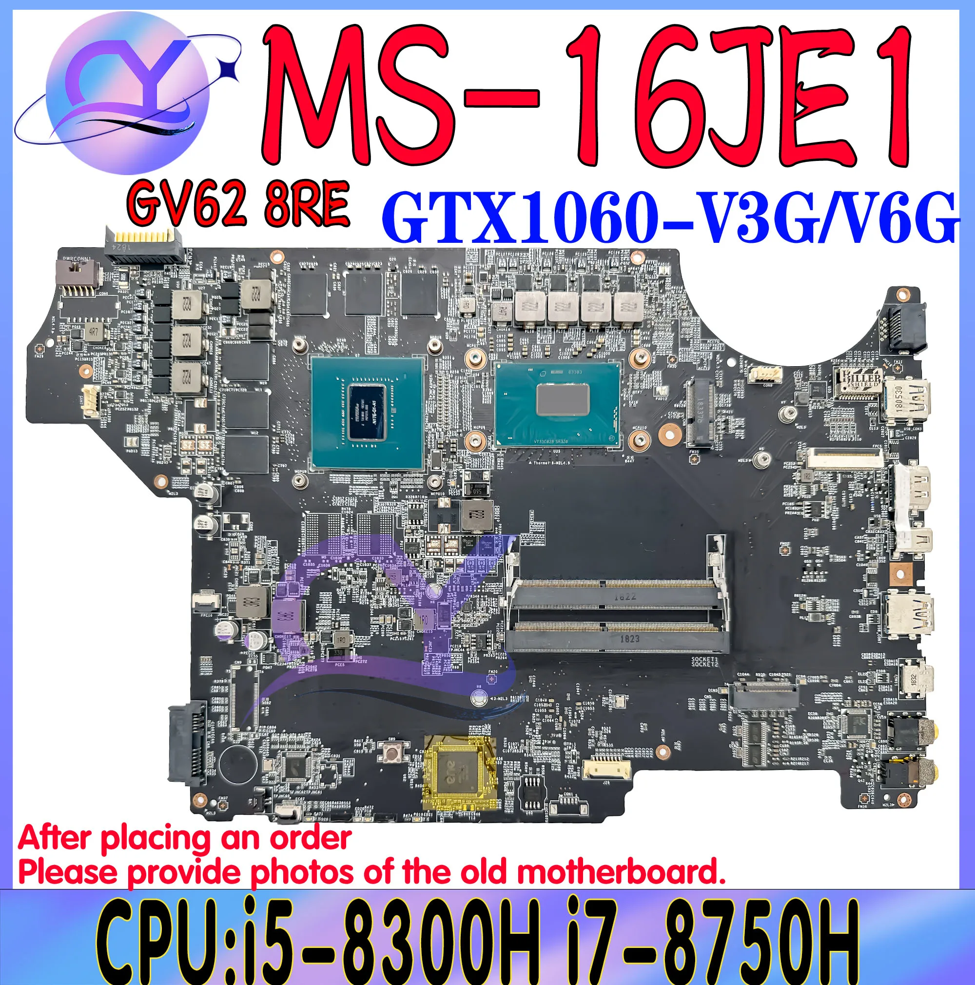 MS-16JE1 Mainboard For MSI MS-179E MS-16JE GV72 8RE-007 SR3YY SR3Z0 Laptop Motherboard i5-8300H i7-8750H GTX1060 3GB 100% Tested gl703gs is suitable for asus rog strix scar gl703gs s7bs laptop motherboard hm370 i7 8750h gtx1060 6gb 100% test ok