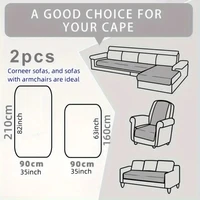 2pcs/Set Honeycomb Jacquard Plush Sofa Covers for Living Room Corner Sofa Couch Seat Cover Sofa Towel 2