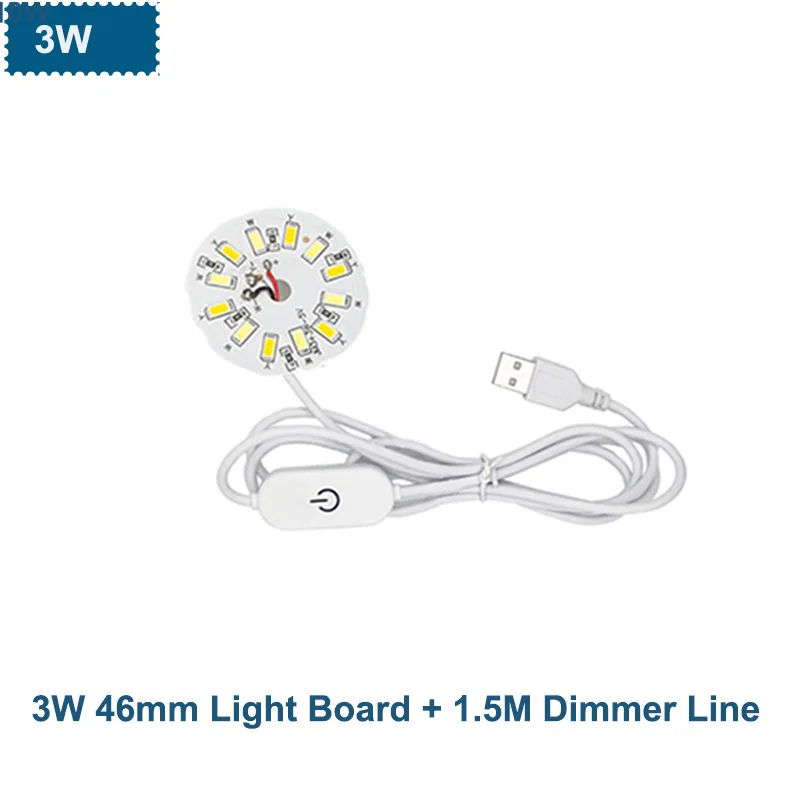 LED Light 1.5m Line Length DC5V USB 3 Colors 3W 6W10W Desk Book Lamp Touch Switch Dimmable Bedroom Reading USB Night Light