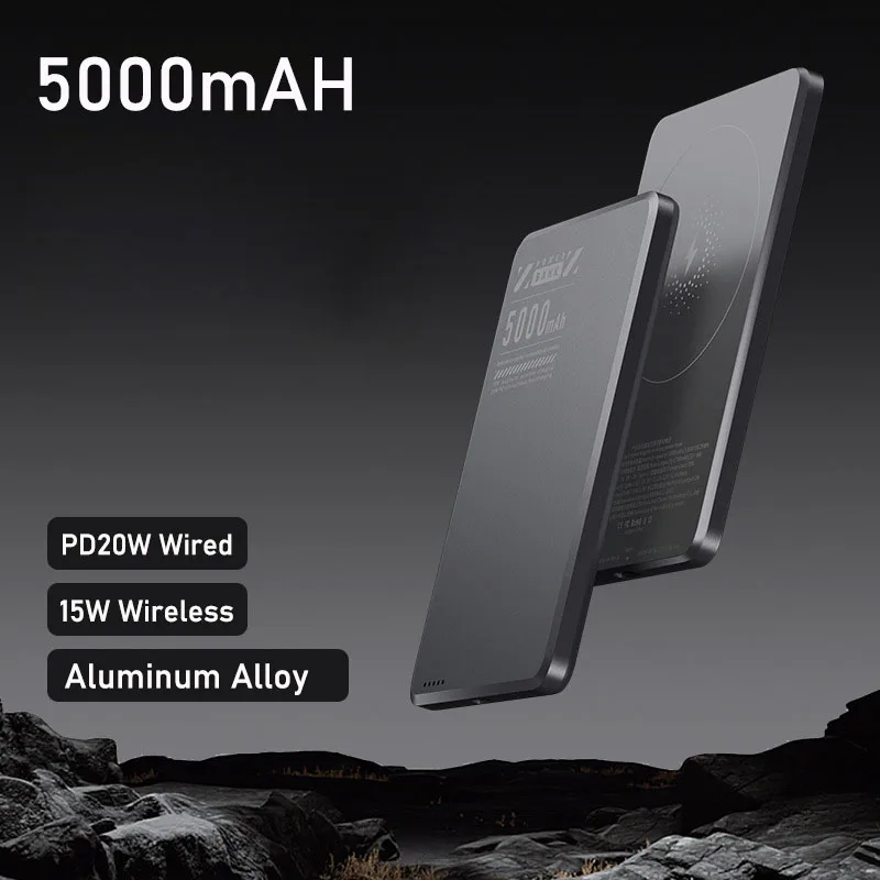 10000mAh 슬림 마그네틱 보조배터리 고속 충전 미니 무선 휴대용 충전기 아이폰 16 15 14 파워뱅크 5000mAh