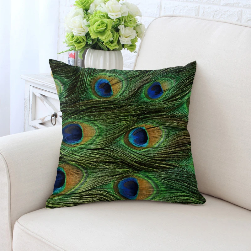 Vctops Funda De Almohada Decorativa Bordada De Pavo Real, Funda De Cojín De Satén Sedoso, Color Rojo 3 12 X 20 Pulgadas