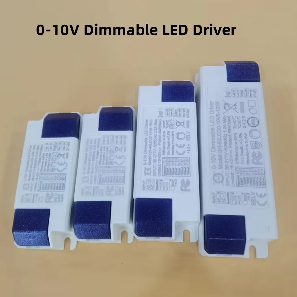 조도 조절 LED 드라이버, 조명 변압기, 전원 공급 장치, 0-10V, 300mA, 500mA, 800mA, 1200mA, 12W, 24W, 40W, 60W