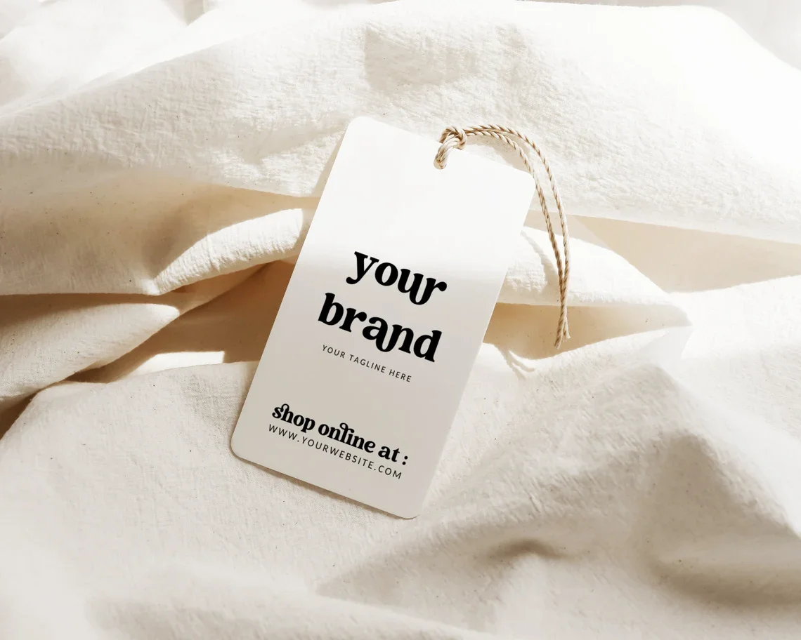 600gsm 50PCS 1.75x3.5inches Round Corner Paper Hang Tags with Strings, Personalized Clothing Price Labels, Gift Label