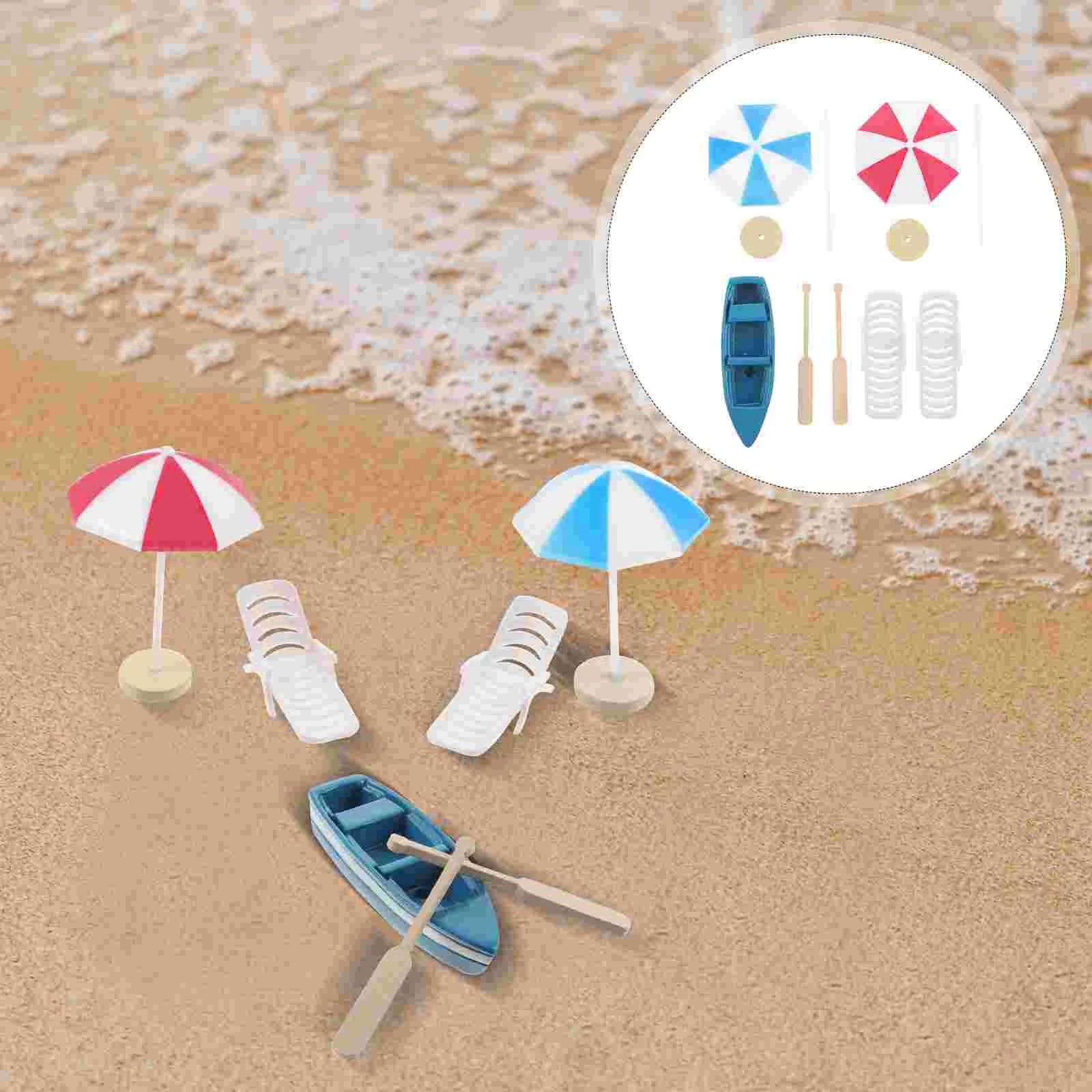 Toys Miniature Boat Mini Aquarium Decor Chair Dollhouse Figurines Ornament Decorations Decoration Accessories Umbrella Home 3w 5w 3 in 1 mini filter aquarium