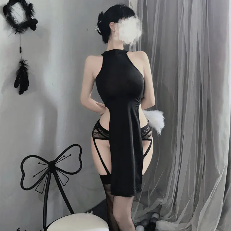 Porn Babydoll Dress Sexy Underwear For Women Cosplay Hot Sexy Bodysuit Costume Hollow Out Open Bra Lingerie Sissy Crotchless