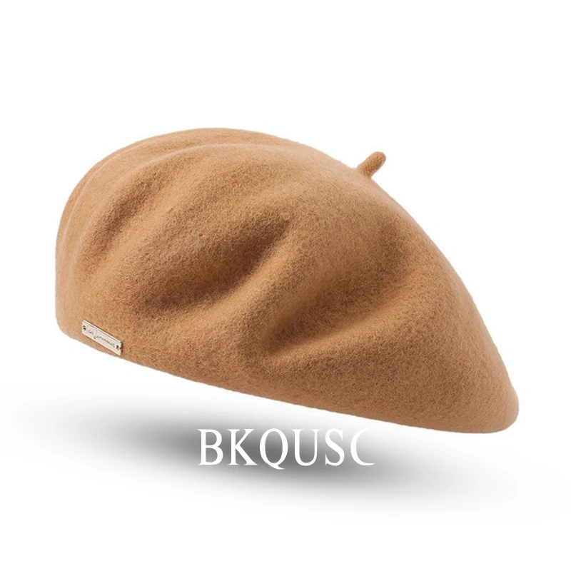 Béret Femme En Acrylique - Taille Unique élastique (58 Cm) - Style Peintre Vintage - Plusieurs Couleurs Disponibles
