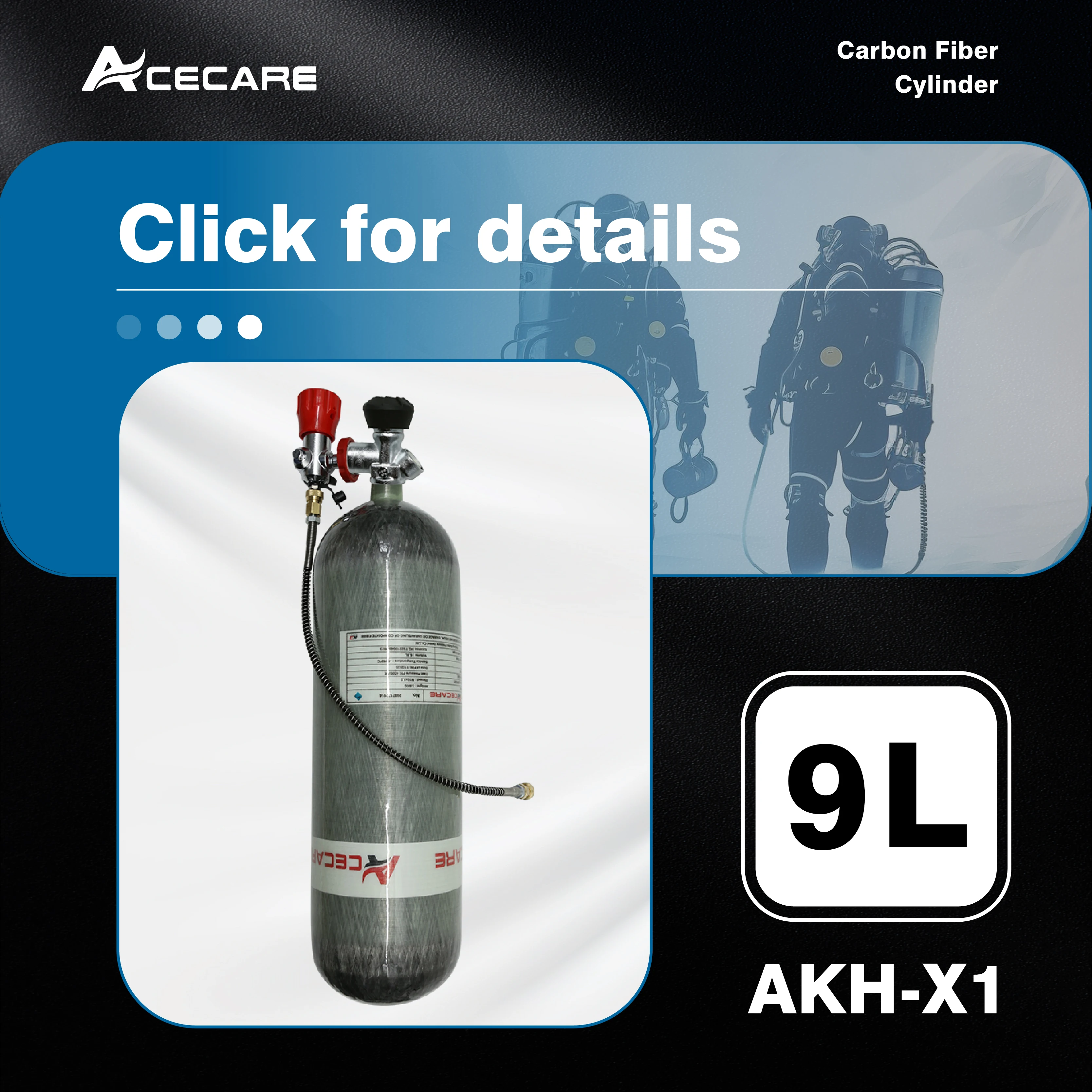 Bouteille Acecare 9L En Fibre De Carbone - Réservoir HPA/PCP