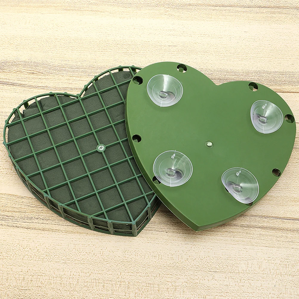 

4 Pcs Heart-Shaped Flower Mud Sponge Plants Wedding Car Round Floral Arrangement Blocks Plastic Dad Supply Bricks